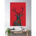 thumbnail image 2 of Poinsettia Deer Red Poster Wall Art, Modern Wall Decor For Living Room Bedroom, 12x18 UNFRAMED, 2 of 3