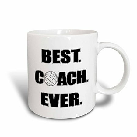 

3dRose Volleyball - Best. Coach. Ever. Ceramic Mug 15-ounce