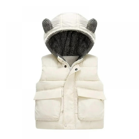 XBASW Baby Kids Winter Warm Vest Puffer Zip up Sleeveless Jackets Toddler Soft Hooded Waistcoat Coat for Boys Girls 1-6 Years