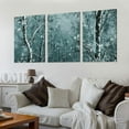 thumbnail image 2 of Ullo0ord Forest Wall Art for Bathroom Modern Canvas Print Abstract Night Natural Scenery Picture Winter Snow Trees Landscape Painting Contemporary Framed Artwork for Bedroom Living Room Office Decor, 2 of 4