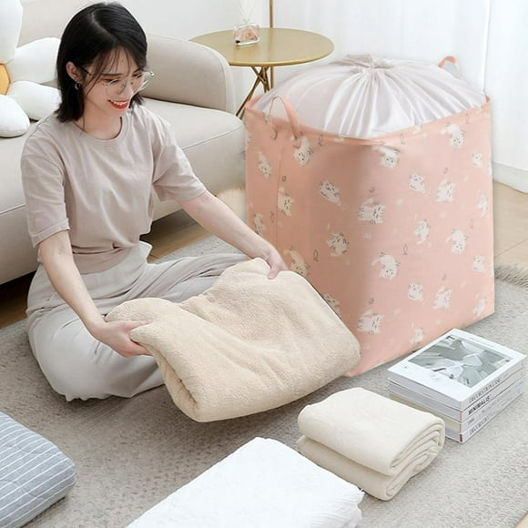 Feltree Clothing Storage Bags with Handle and Zipper, Travel Moving Bags for Small Clothes Pillows Quilts, Fabric