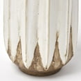 thumbnail image 5 of HomeRoots 397516 14 in. Rustic 3D Oval Points Brown & White Ceramic Vase, 5 of 5