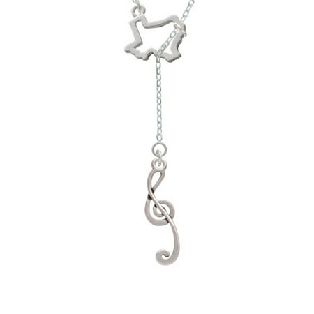 Long Lariat - Long Curly Clef Open Texas Lariat Necklace
