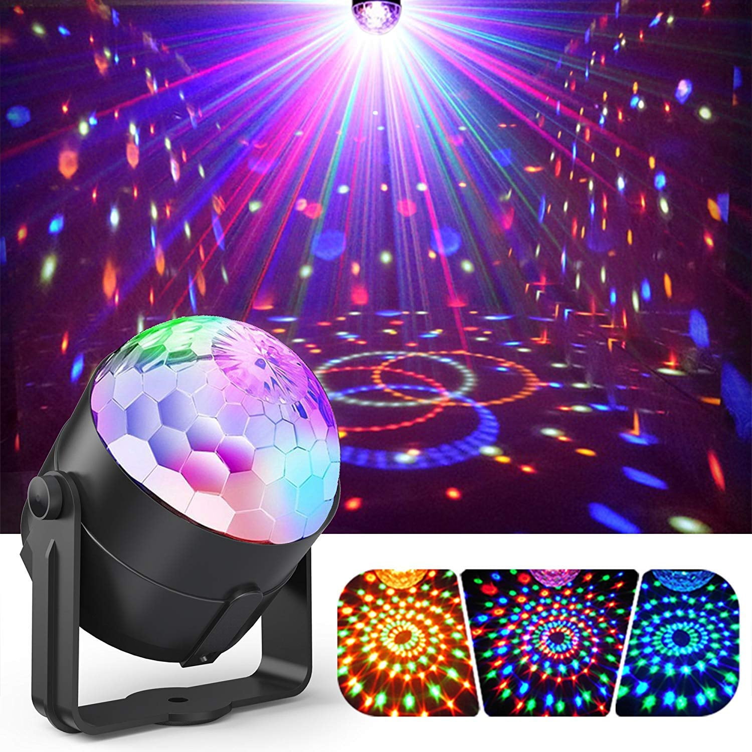 ROTATING DISCO BALL LIGTHING STAGE DANCE PARTY NIGHT FLASHING MULTI COLOUR LIGHT 