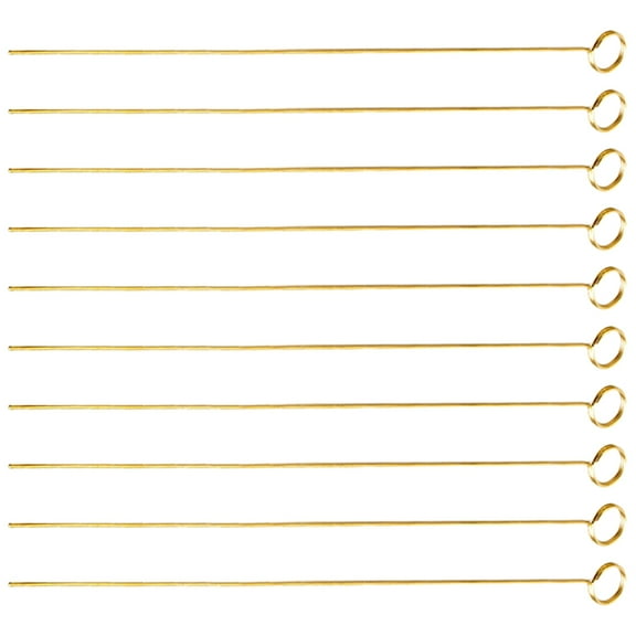 FELTECHELECTR 10Pcs Metal Floral Card Holders for Bouquet Packaging Accessories Golden 14.2In