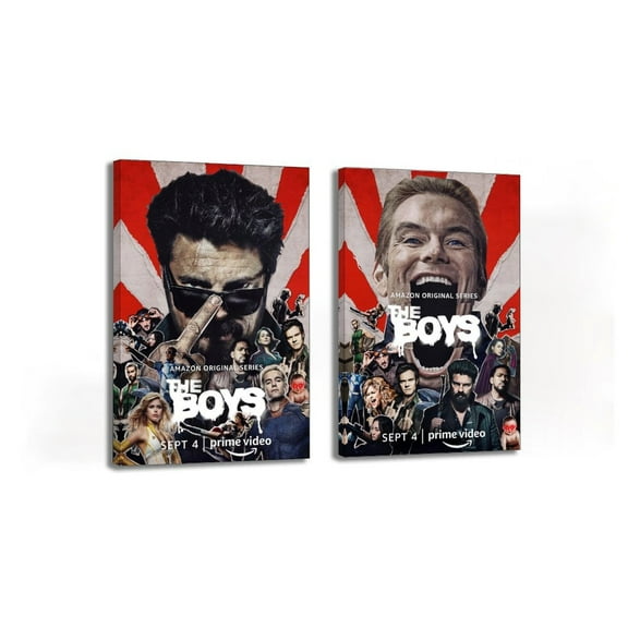 2PCS The Boys Season 2 Comic TV Show Home Decor Poster Wall Art Hanging Picture Print Bedroom Decorative Painting Posters Room Aesthetic 08x12inch(20x30cm)X2