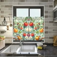 thumbnail image 4 of Yayeee Kitchen Curtains Tier Pair Light Filtering 27"x24" Rod Pocket Short Cafe Window Panel, Green Floral Tomatoes, 4 of 7
