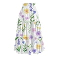 thumbnail image 4 of WTOBBY Women's Floral Print Flowy Flared Skirt with Ruffle Hem, A-Line Elastic Waist Elegant Tiered Layered Bohemian Long Skirt for Casual Summer and Beach Events,Green 2XL, 4 of 4