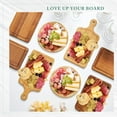 thumbnail image 5 of 6 Set Bridal Baby Shower Cheese Prizes Wooden Square Board Gift Set Knives Forks Thank You Tags with Box for Guests for Valentines Bridal Baby Shower Housewarming Gifts (Acacia Color), 5 of 5