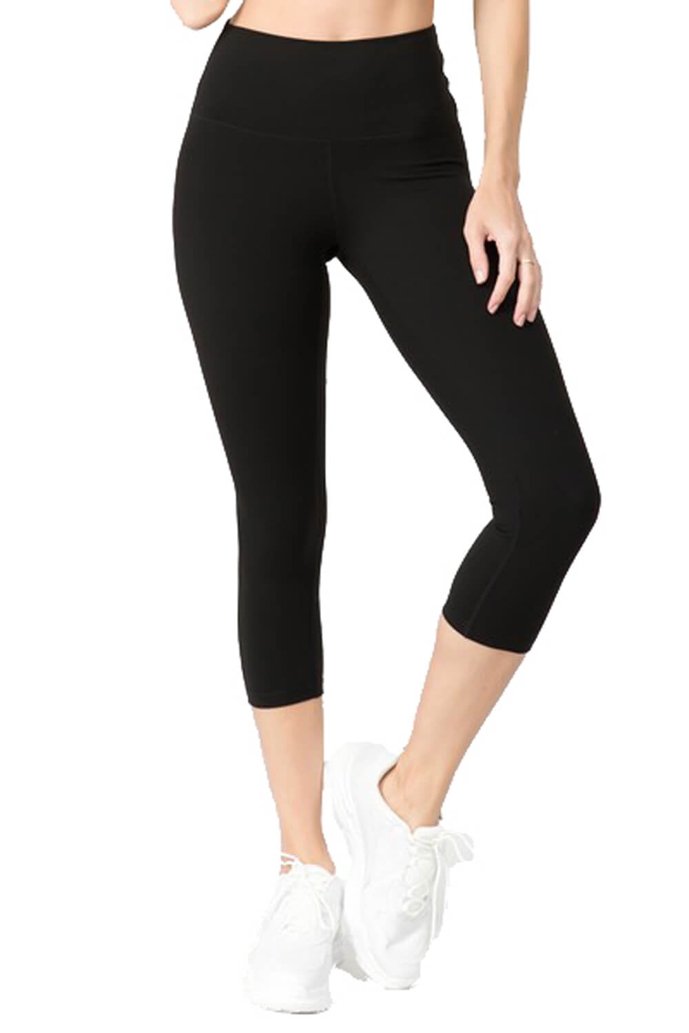 Women's Solid Yoga Active Gym Capri Leggings Buttery Soft Spandex Stretchy 