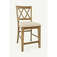 thumbnail image 3 of Jofran Telluride Rustic Distressed Pine Upholstered Counter Stool (Set of 2), 3 of 7