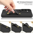 thumbnail image 4 of Wristband Case for Samsung Galaxy S24 Plus, Flexible Silicone Phone Case with Wrist Strap Band, Matte Kickstand Slim Shockproof Case with Camera Protection for Women Girls, Black, 4 of 12