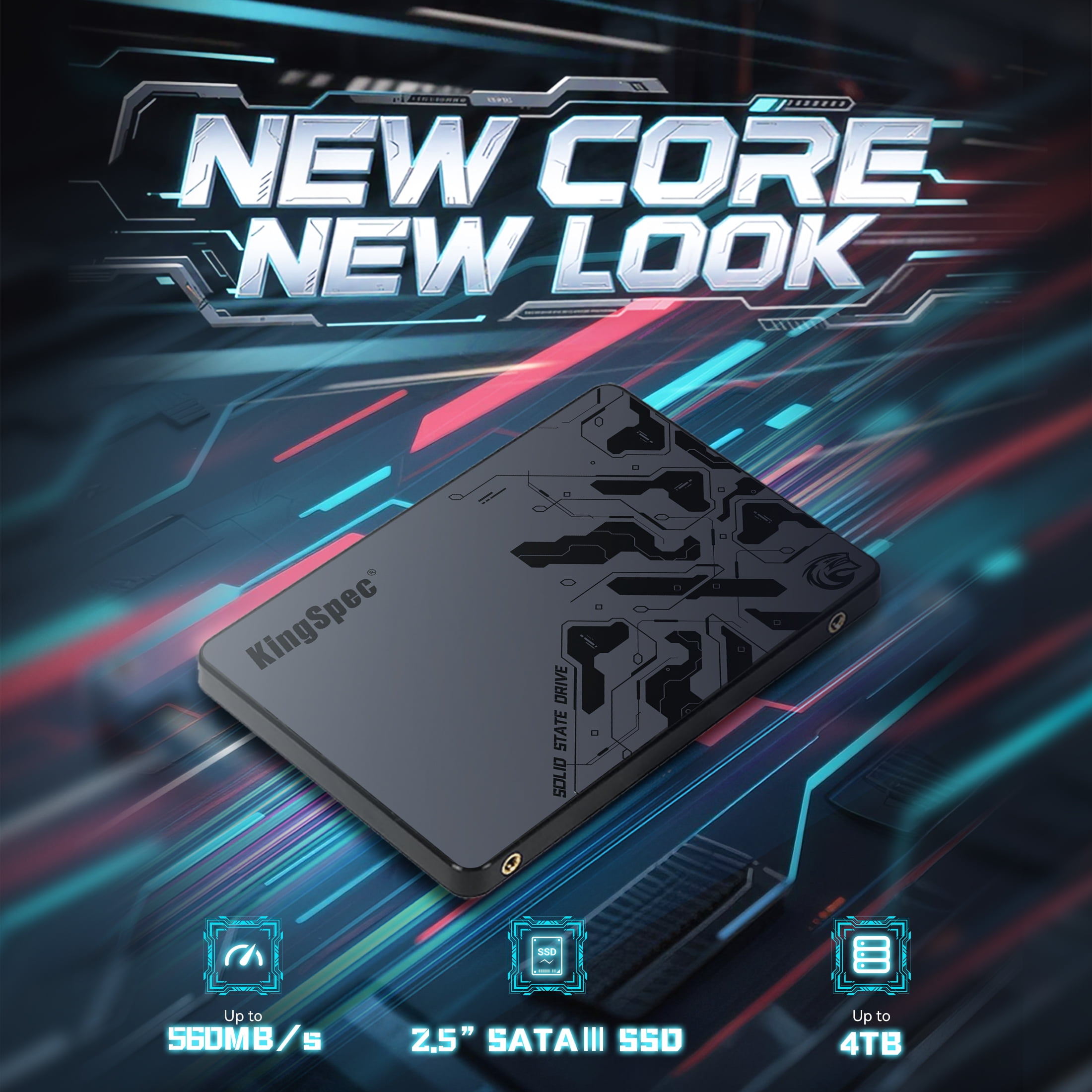 KingSpec V5 256GB SATA3 SSD 3D NAND Flash Internal Solid