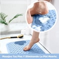 thumbnail image 4 of Alfombrilla para Baño Antideslizante 70 x 40 cm Tapete de Baño para Ducha Masaje de Pies Tapete para Regadera con Ventosas y Orificios de Drenaje Alfombrilla para Bañera de Silicona (Azul Claro), 4 of 4