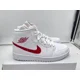thumbnail image 3 of Ni - ke Air Jordan 1 Mid Womens White University Red BQ6472-106 Size 10.5 Women's 9 Men, 3 of 5