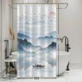 thumbnail image 6 of Stall Shower Curtain, Ink Painting Mountain Small Shower Curtain Set Abstract Sunrise Aesthetic Nature Scenery Waterproof Fabric Bathroom Decor with Hooks, 36x72 Inch, 6 of 6