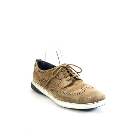 

Pre-owned|Cole Haan Mens Tan Suede Lace Up Wingtip Oxford Sneakers Shoes Size 10.5M
