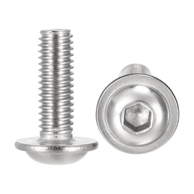 Unique Bargains M6 x 18mm 304 Stainless Steel Flanged Button Head Socket Cap Screws 20 Pack