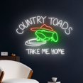 thumbnail image 2 of Handmadetneonsign Country Toads Take Me Home Cowboy Toad Neon Light, Cowboy Hat Toad Led Light, 2 of 5