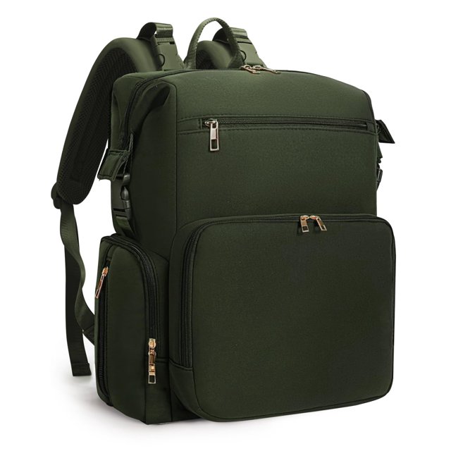 Mochila para pañales CEI-CEI 46x36x15 cm de neopreno color verde militar