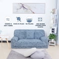thumbnail image 3 of PiccoCasa Elastic Spandex Sofa Slipcover Inking Painting Pattern Couch Cover, Blue 53"-67", 3 of 7
