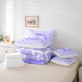 thumbnail image 6 of jejeloiu Bowtie Monogrammed D 7pcs Bedding Comforter Set,Bow Geometric Grid Queen Bedding Sets For Girls Teens Reversible, 6 of 8