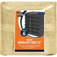 thumbnail image 2 of Utopia Towels 6 Pack Medium Bath Towel Set, 24 by 48 Inches, 500 GSM 100% Ring Spun Cotton, Lightweight and Highly Absorbent Quick Drying Premium Towels for Hotel, Spa and Bathroom, Beige, 2 of 7