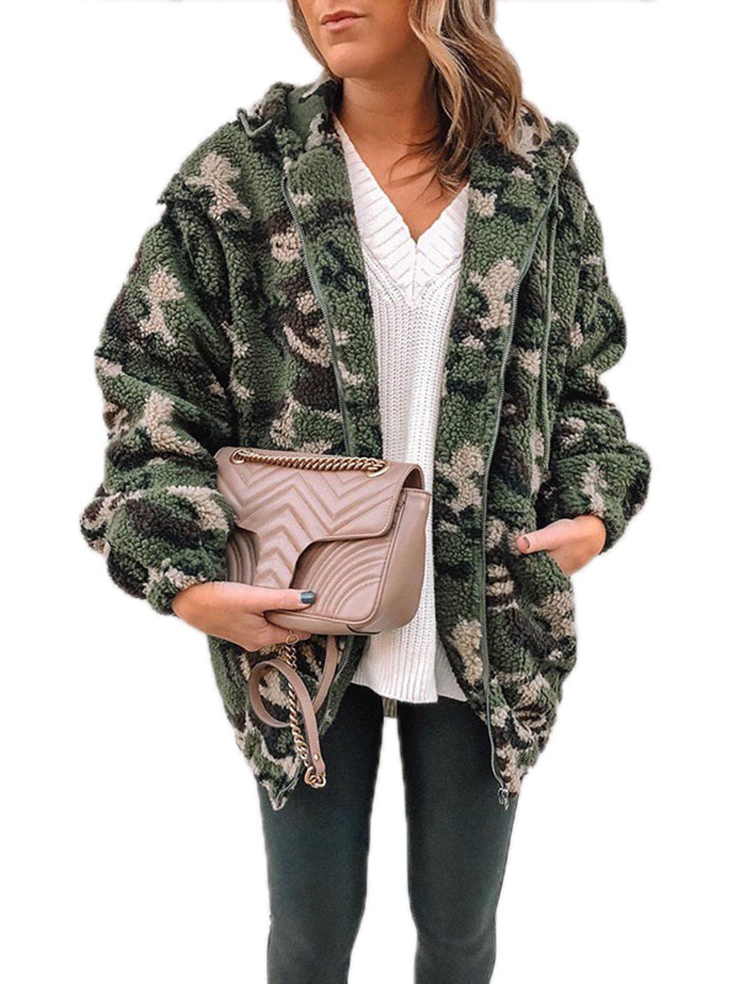 camo cardigan plus size