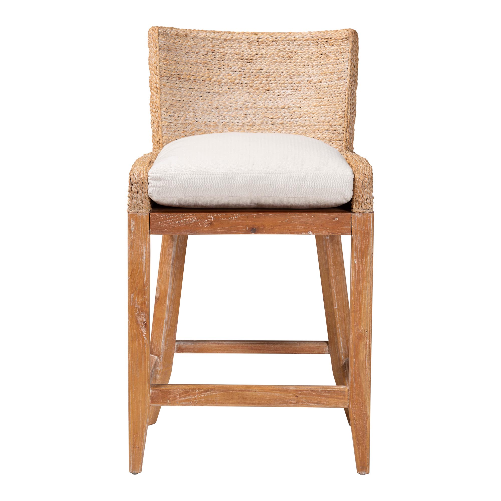 bali & pari Ridley Boho Counter Stool, Counter Height, White Wash