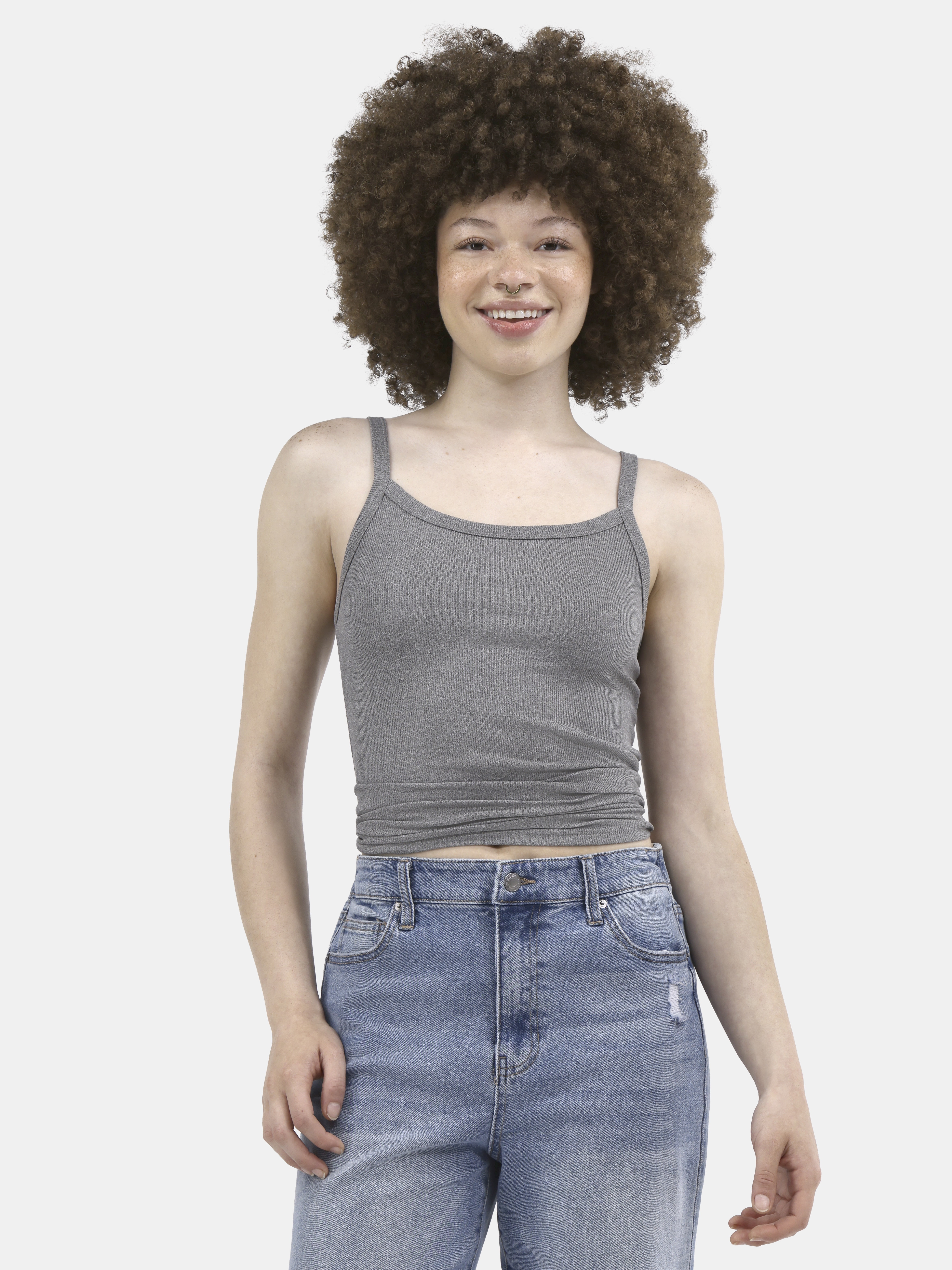 No Boundaries Ribbed Cami Top, 1 or 5-Pack, Women's