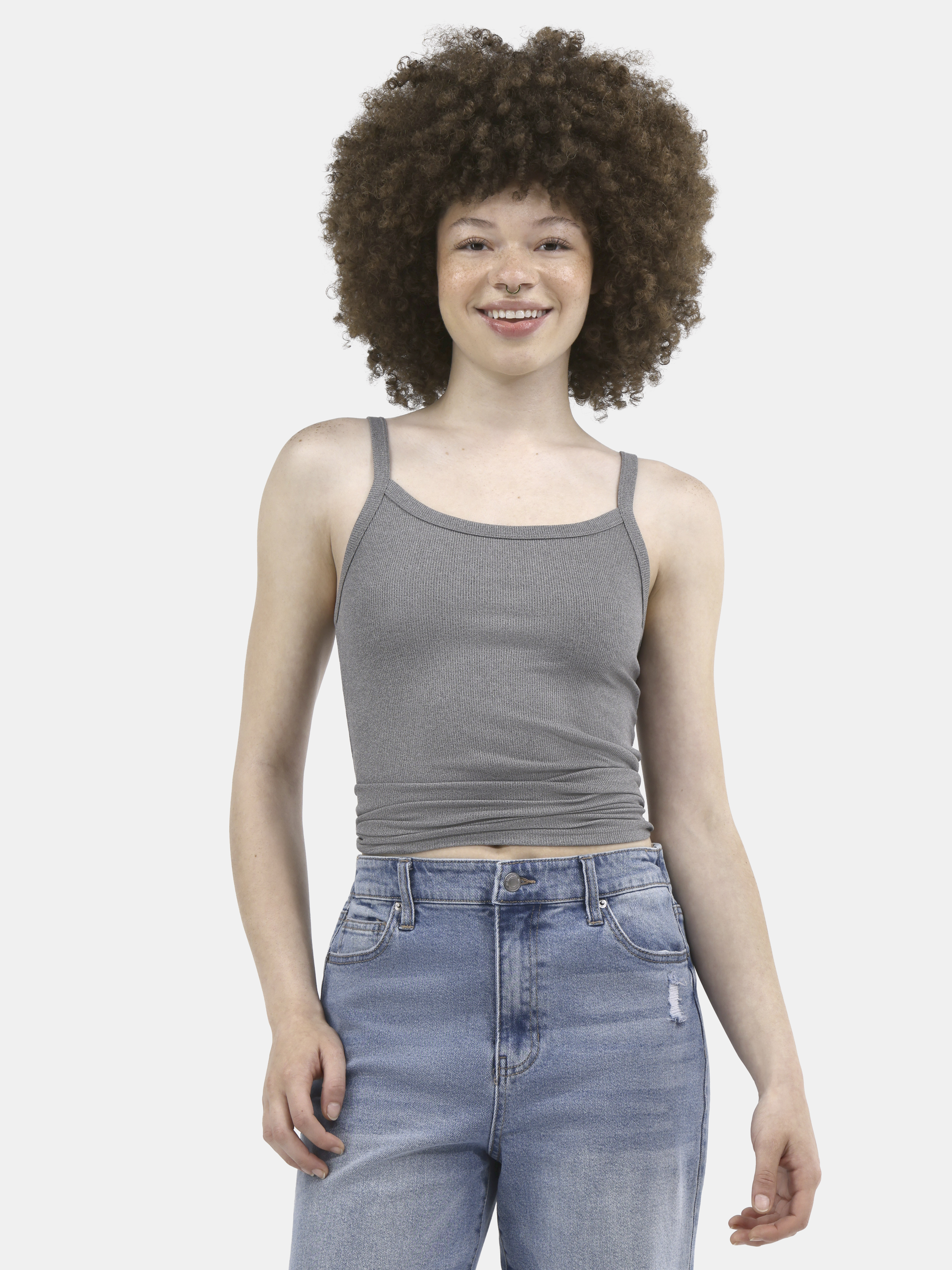 No Boundaries Ribbed Cami Top, Women's XXS-XXL