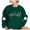 thumbnail image 4 of Herrnalise Women's St. Patrick's Day Clover Printed Tops Irish Shamrock Sweatshirt Long Sleeve Slouchy Pullover Tops Gear up for greatness for less, 4 of 4