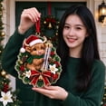 thumbnail image 5 of Cififendec Christmas Money Holder 6.38"×5.91", Santa Hat Highland Cow Holding Clear Wish Tube for Tree Mantel Window Decor, 5 of 6