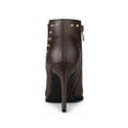 thumbnail image 4 of Unique Bargains Women's Pointed Toe Zip Stiletto High Heel Ankle Boots Coffee (Size 6), 4 of 8
