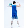 thumbnail image 3 of Men's Basketball Jerseys and Shorts Team Uniforms with Pockets Tracksuit Uniforms blue—XL D01, 3 of 5