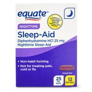 Equate Nighttime Sleep-Aid Softgels, 25 mg Sleep Support, 12 Count