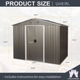 thumbnail image 3 of CarButler 8x6ft Metal Outdoor Storage Shed with Lockable Sliding Doors for Garden Backyard Patio Lawn Gray, 3 of 8