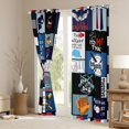 thumbnail image 3 of Feelyou Teens Baseball Player Black Out Curtains, Square Plaid Curtains Pack of 2 (42x63 Each), Cartoon Sport Theme Bedroom Curtains, Curtains and Drapes Room Decor, 3 of 6