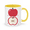 Yellow, variant on Red Apple Whole and Halved Ceramic Mug Cute Fruit Vector 11oz Coffee Cup with Ergonomic Handle for Teachers Friends and Family