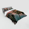 thumbnail image 3 of Ambesonne Nature Bedding Set 3 Pcs, Sunrise River Nautical, Twin, Purple Green, 3 of 3