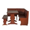 thumbnail image 4 of Linon Chelsea 3 Pce Corner Nook Set with Storage in Solid Walnut Wood, 4 of 12