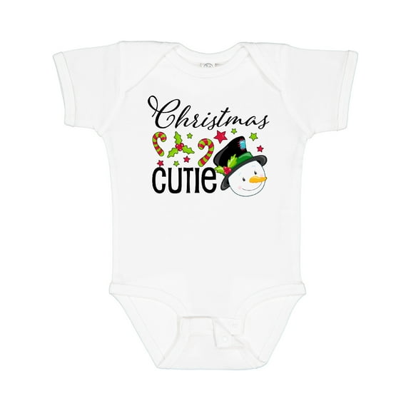 Inktastic Christmas Cutie snowman Boys or Girls Baby Bodysuit