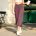 thumbnail image 3 of Htrmlpk Women Yoga Pants Elastic Waist Cropped Trousers Athletic Workout Running Jogging Pants with Pocket, 3 of 7