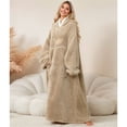 thumbnail image 6 of Wearable Blanket Hoodie for Adult Plush Blanket Sweatshirt Gray One size, 6 of 10