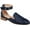 Navy, variant on Journee Womens Loreta Buckle Square Toe Loafer Flats, Widths Available