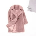 thumbnail image 4 of Abcomgle Toddler Baby Girls Faux Fur Jacket Coat Teddy Fleece Fuzzy Toddler Jackets for Girls Winter Warm Girls Outerwear Jackets Fluffy with Pockets,18-24 Months,Pink, 4 of 4