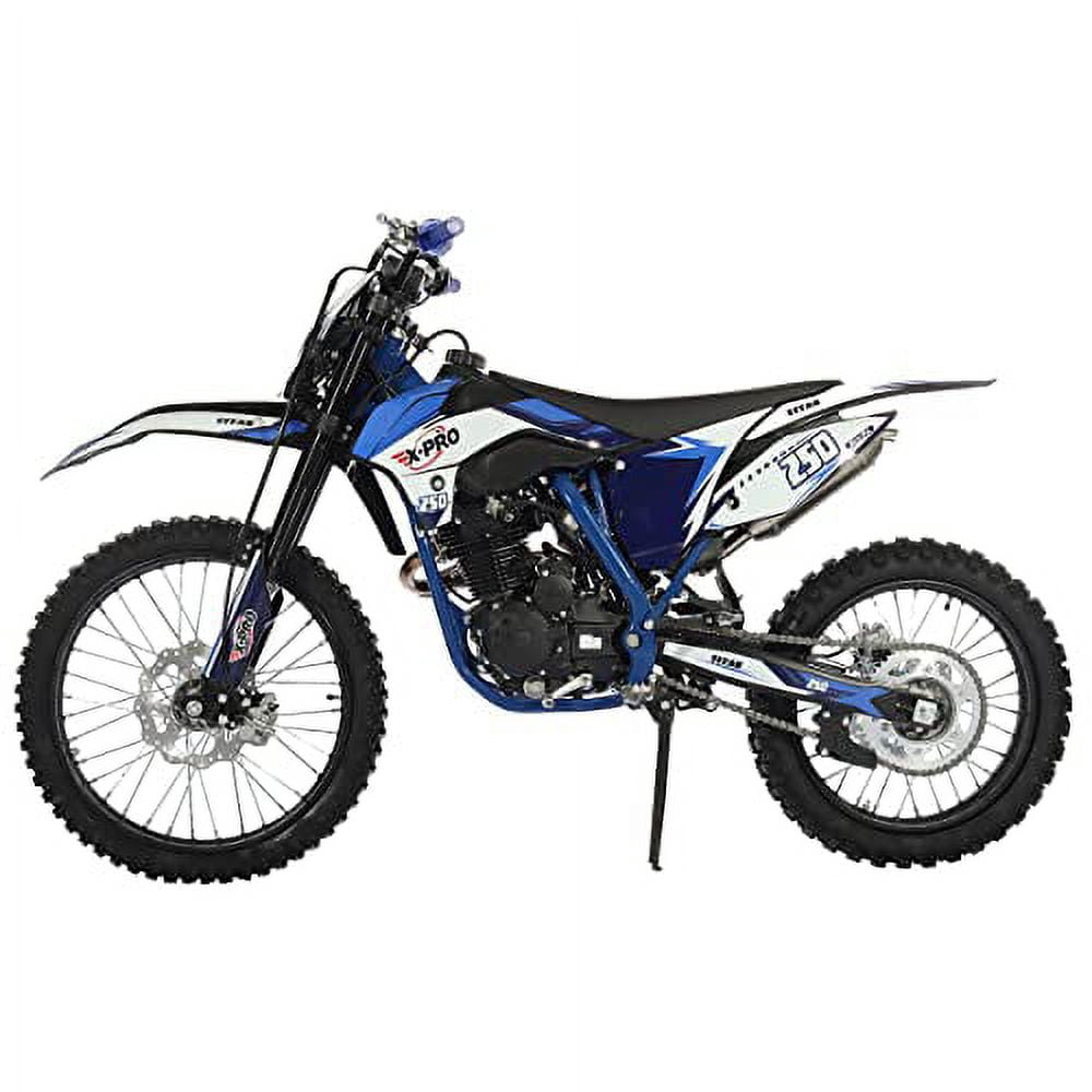 X-Pro Brand New Titan 250cc Gas Pit Dirt Bike with LED Headlight, 5-Speed Manual Transmission, Electric/Kick Start! Big 21"/18" Wheels!