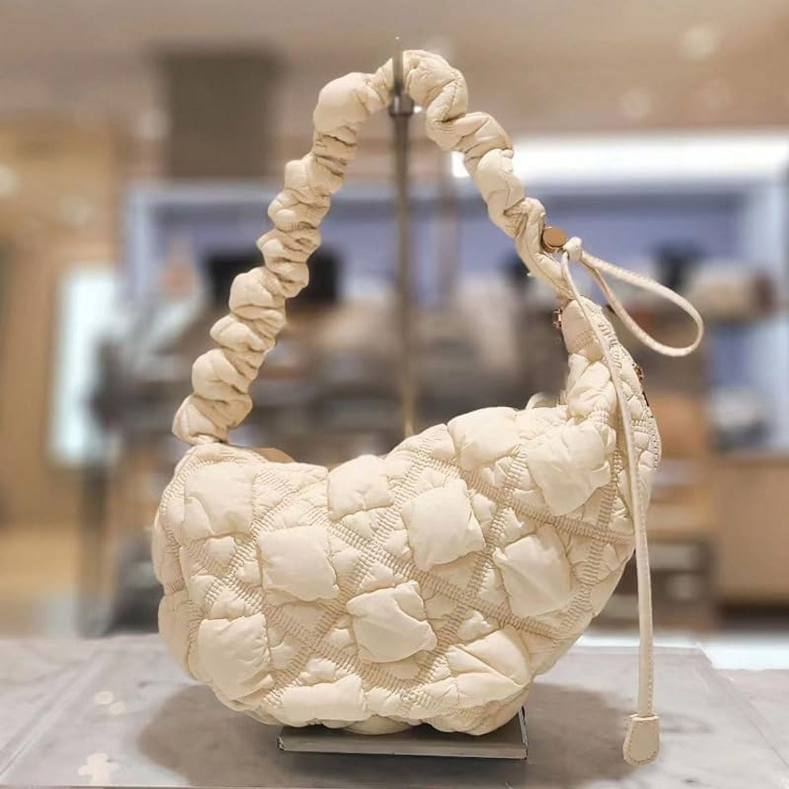 Quilted Shoulder Bag Puffer Handbag Crossbody Purse Padded Cloud Hobo Bag with Adjustable Strap