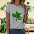 thumbnail image 5 of larppty Clover St Patricks Day Shamrock St Pattys Day Irish Shirt for Women (Grey, L), 5 of 9