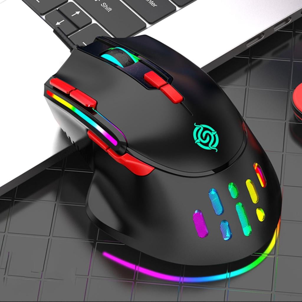RGB USB Gaming Mouse Programming 6400DPI 9 Buttons Programmable Ergonomic for Mice Computer